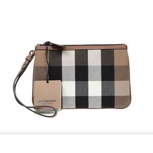 Burberry Peyton Check Wristlet Pouch NWT